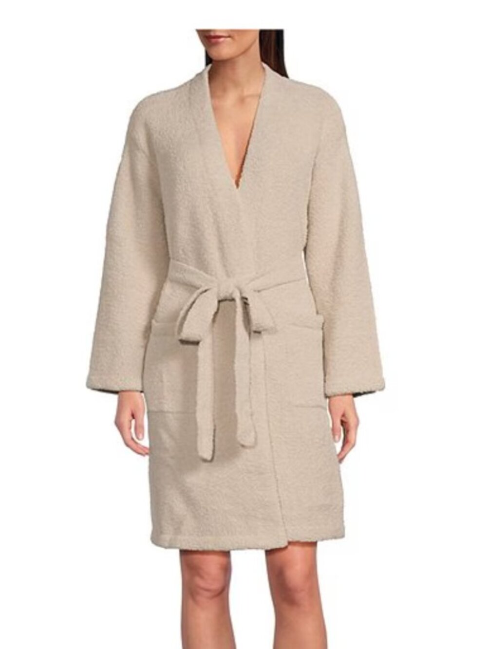 Barefoot Dreams CozyChic Solid Robe Stone Neutral Tan Women's size L/XL
